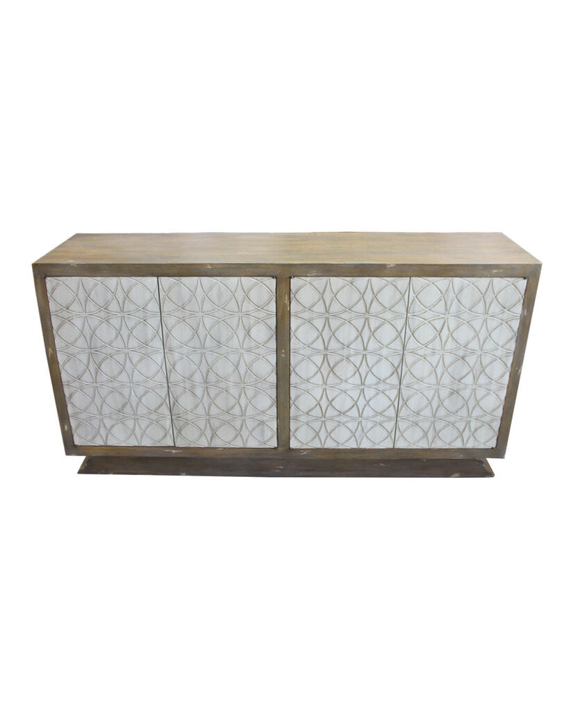 Melange Transitional Four Door Media Credenza
