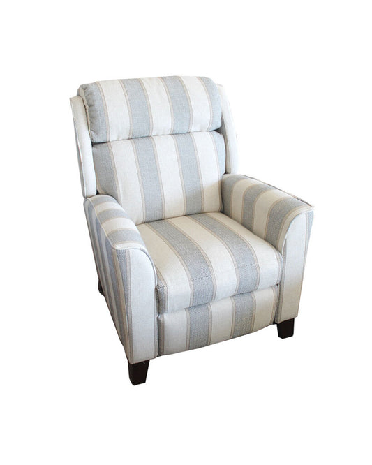 Blue & White Striped High Back Recliner