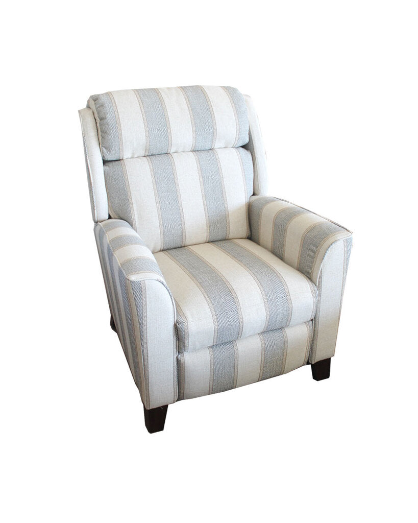 Blue & White Striped High Back Recliner