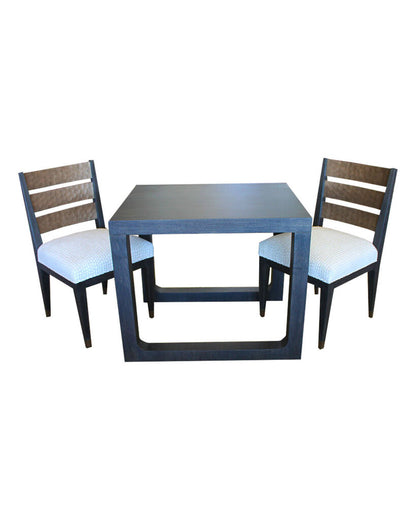 Rift Cut Oak Game Tbl w/2 Hd Hammered Metal Feet & Backs Chairs 36W 30D 30H