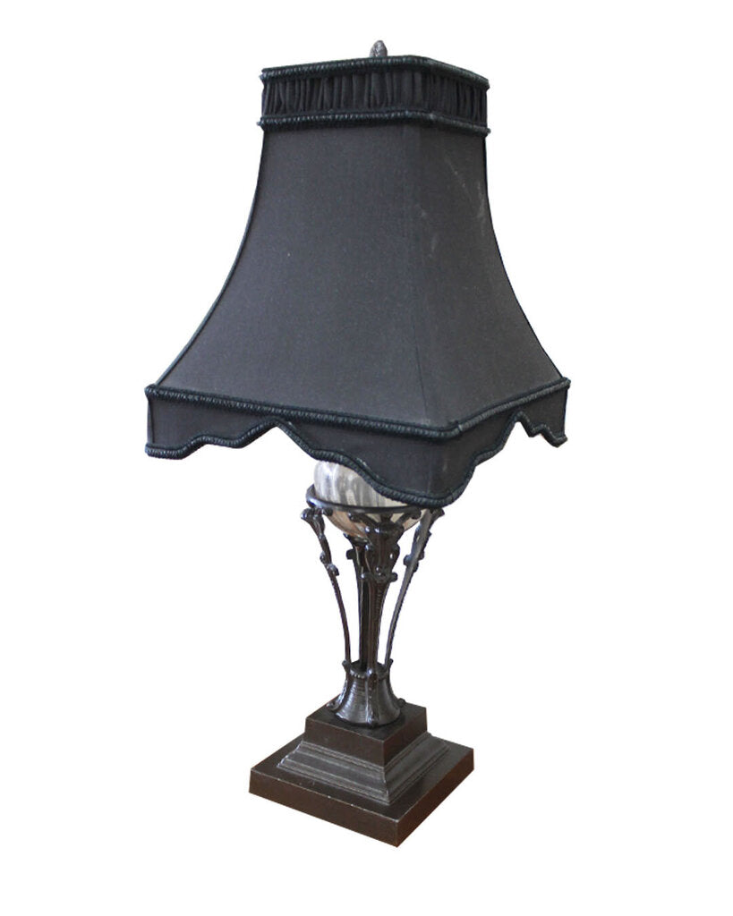 Black Metal Table Lamp w/Black Shade
