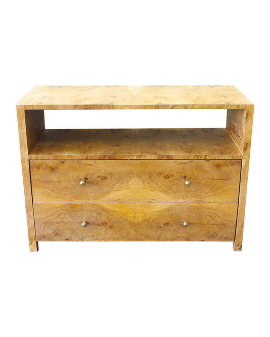 Made Goods Mappa Burlwood Open Shelf, 2-Drawer Dresser 48W 20D 34.5H