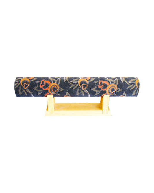 Vintage Craig Huber Velvet Wrapped Kaleidoscope, Wood Pedestal Base