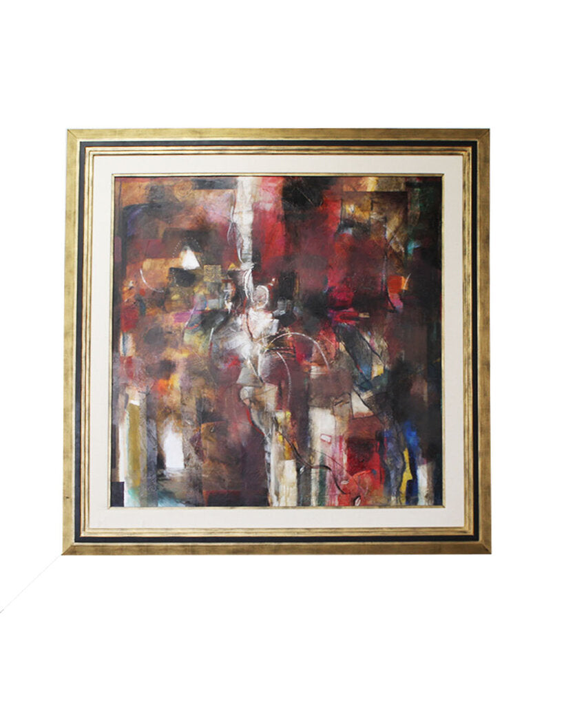 Signed John Douglas "Pretzel Logic" Mixed Media on Paper, Framed