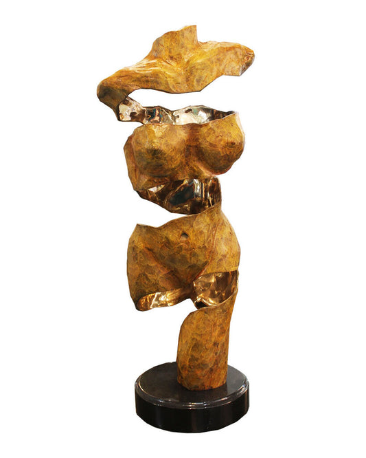 Art Deco Bronze Sculpture Female Torso by Sherri McEuen, 24 Kt. Gold Lusters , Ltd. Ed. 5/100