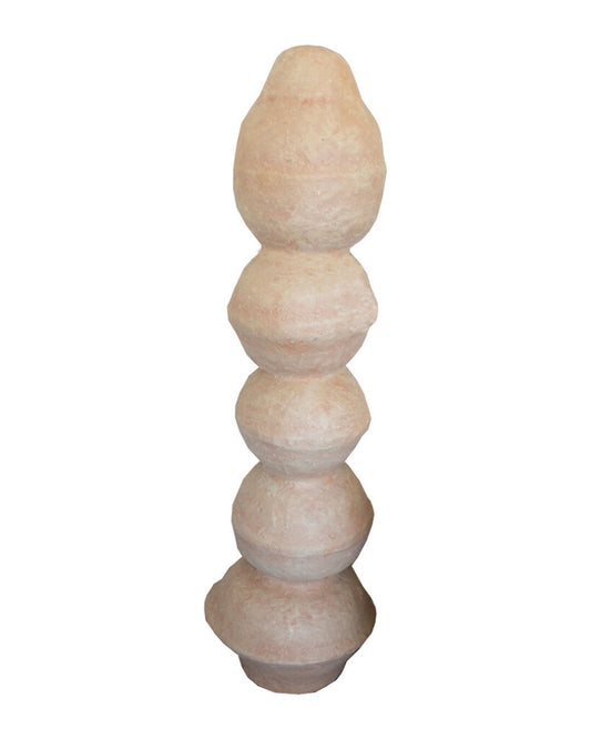 Global Views Paper-Mache Marcel Totem Beige