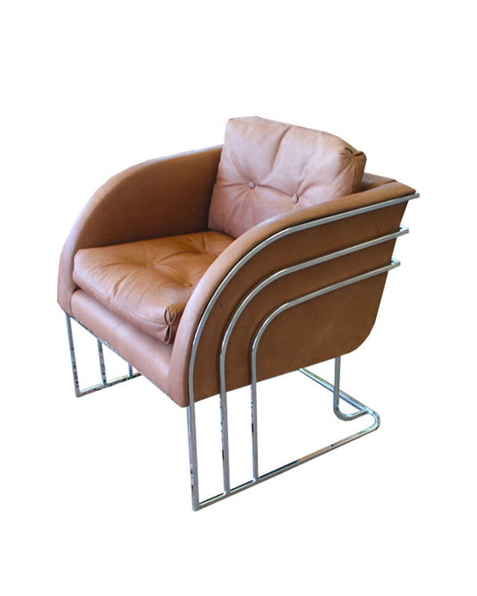 George Mergenov for Weiman/Warren Lloyd Waterall Chrome Club Chairs