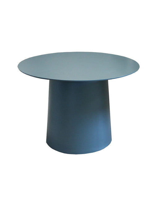 Blu Dot Circular Low Side Table, Blue 23.5 Dia. 16.5H