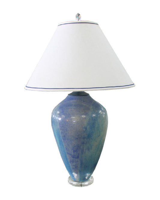 Vintage 1980's Large Blue Ceramic Table Lamps