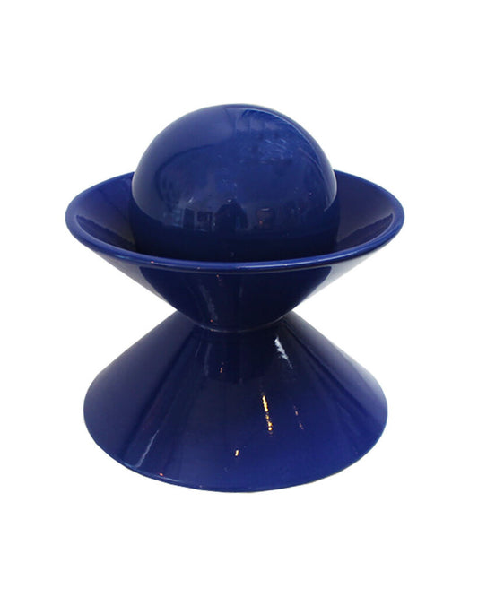 J. A. Bauer Pottery Midnight Blue Two-Piece Ceramic Ball w/Vessel