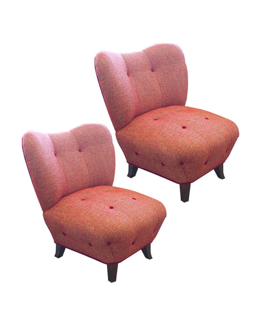 1950's Slipper Chairs, Newly Restored & Reupholstered (PAIR)