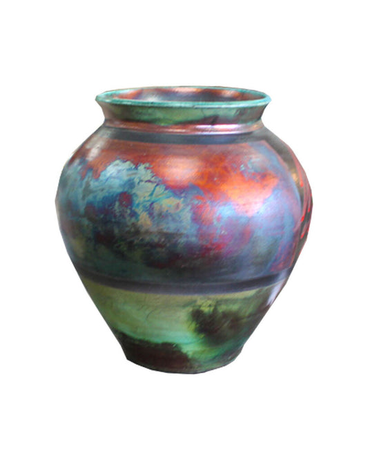 Raku Pottery Vase, Signed Brennen 2010