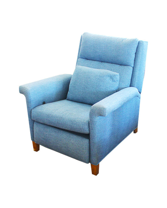 Blue Upholstered Power Recliner Chair