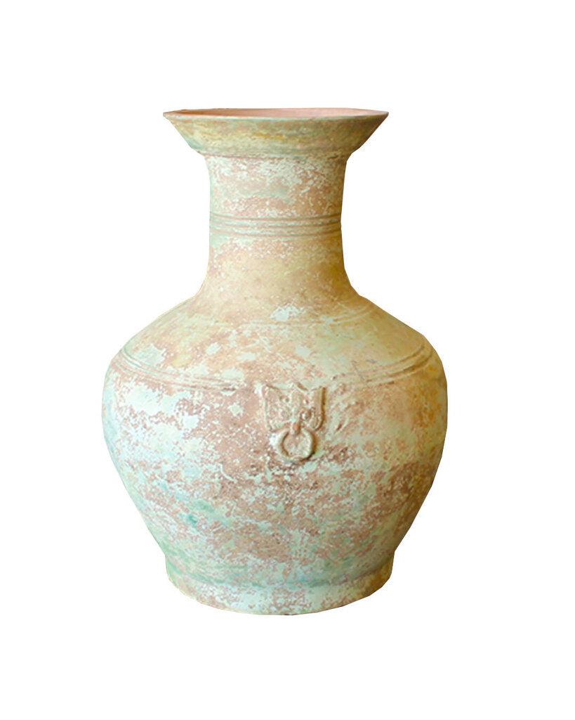 Antique Han Dynasty Green Glazed Pottery Vase