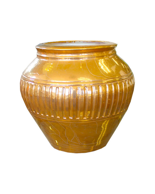 Hand Crafted Ceramic Golden Finish Bowl/Planter