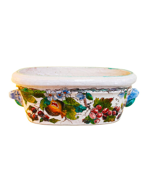 Fiori Oval Shape Planter w/Blue Marbles