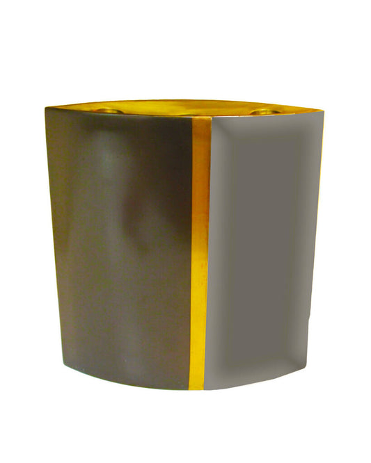 Michael Arams Sculptural Brass & Bronze 3-Candle Holder