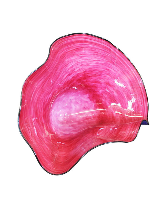 Pink w/Amethyst Fanshell Art Glass