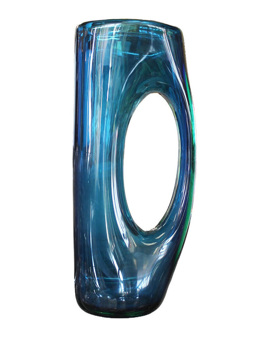 Vienni Forato Murano Art Glass Blue Vase by Fulvio Bianconi, 1952