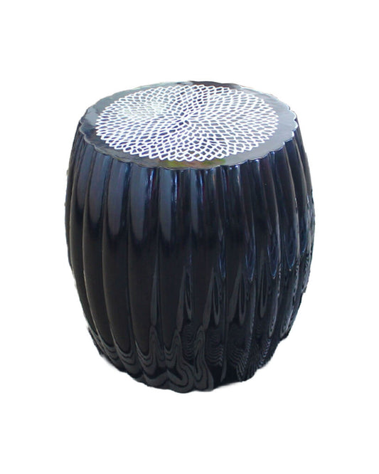 Ebony Drum Stools Barrel Shape Side Table 21.5"Dia. 22"H (AS IS)