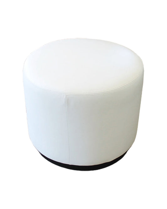 Stationary Cylinder Faux Leather Ottoman 23"Dia. 19"H