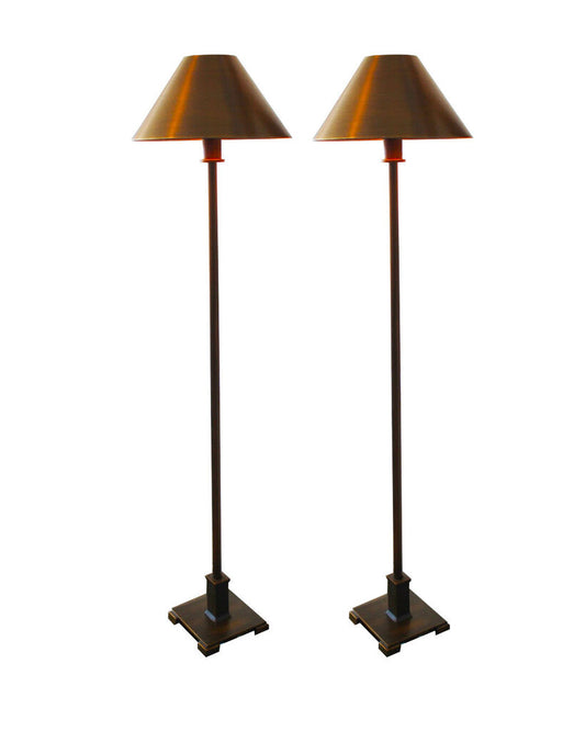 Restoration Hardware Vintage Brass Petite Candlestick Buffet Lamps - PAIR