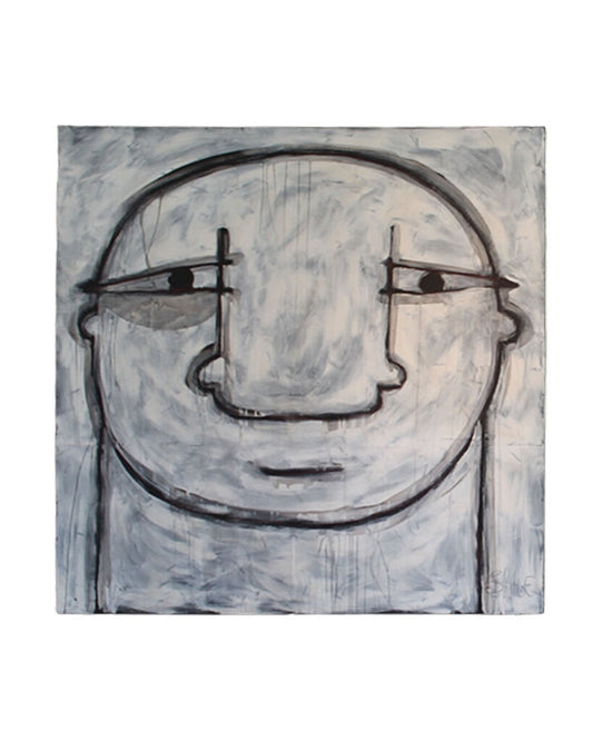 "Big Head w/Big Nose"Orig Gouche (Opaque Watercolor) Wht & Blk on Board by Shawn Savage