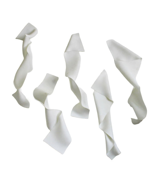 White Glass Ribbon Wall Art, 5 Pcs by Kirk Miller