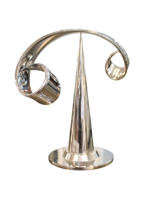 Signed David Herschler Polished Steel Ribbon Kinetic Sculpture