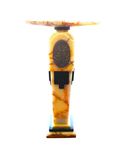 Vtg Art Deco Revival Skyscraper After D.Chiparus, Onyx & Bronze Iluminated Pedestals