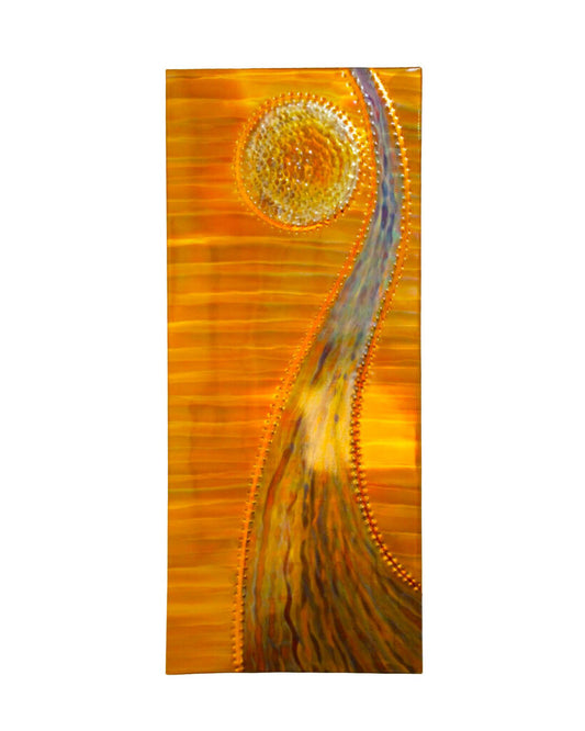 Flame Painting on Copper Wall Art, Signed Judy Hedblom 2008