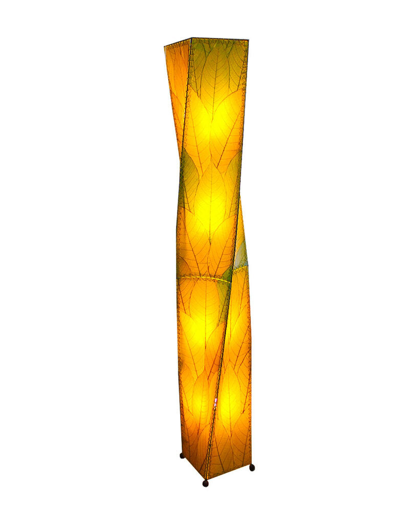Twist Tower Green Cocoa Leaves Floor Lamp