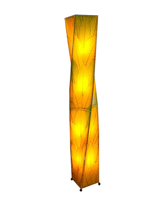 Twist Tower Green Cocoa Leaves Floor Lamp