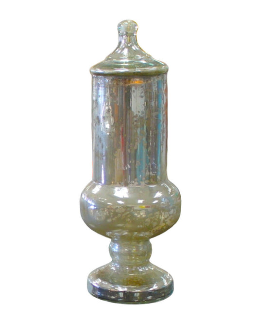 Mercury Glass Apothecary Jar w/Cover