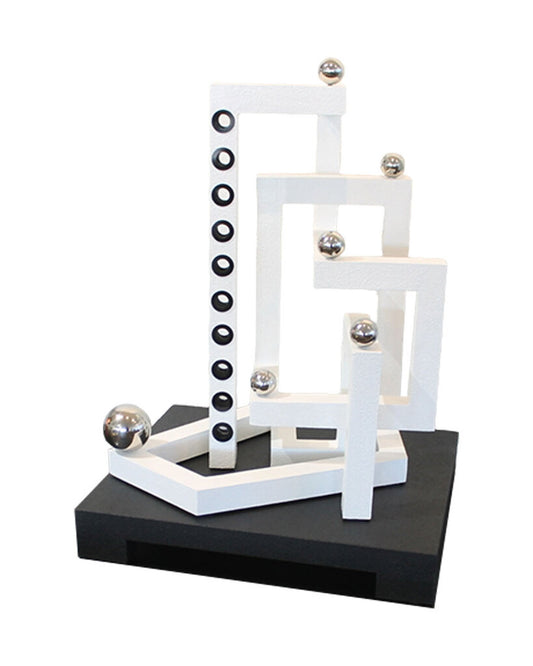 "Avalanche" Textured w/Black Metal Base, Chrome Balls