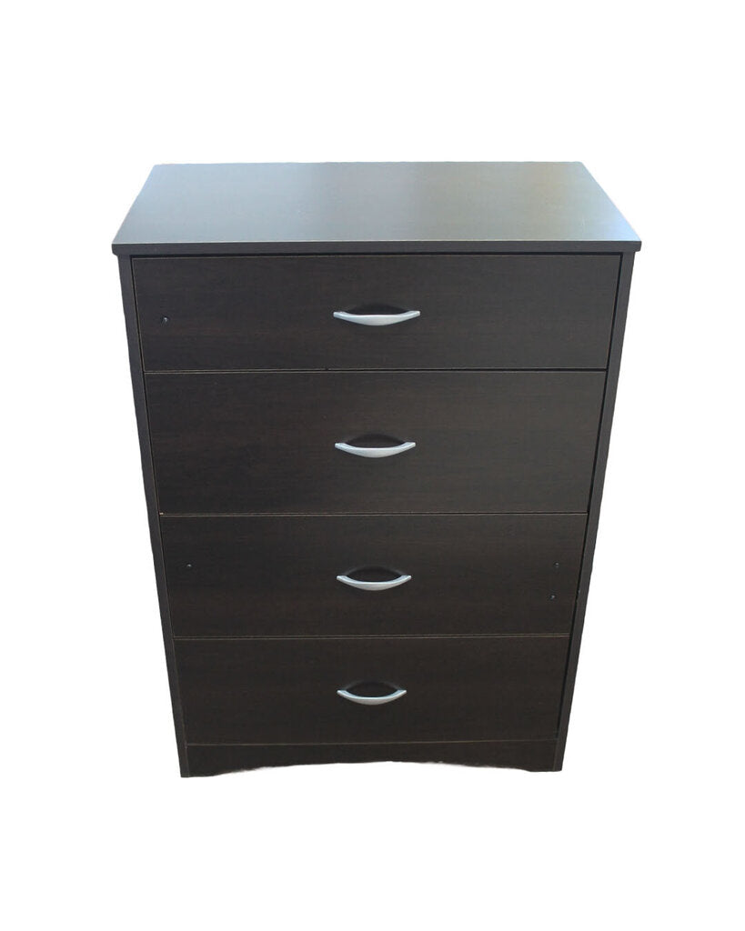 Dark Finish Four Drawer Chest 27.5W 15.5D 39H