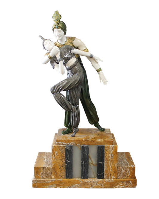 Demitri Chiparus Art Deco Bronze Sculpture "Dancers"