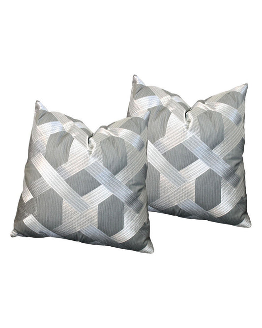 Custom Metallic Silver/Grey Accent Pillows (PAIR)