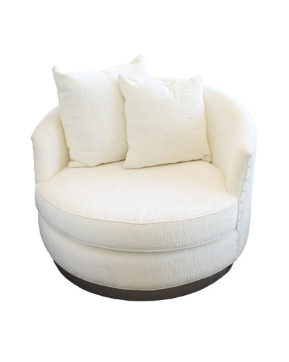 Burton James Round Swivel Upholstered Chair