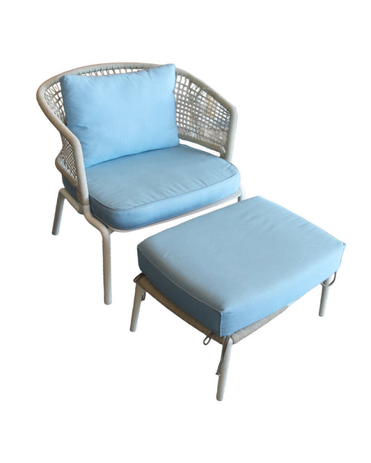 Janis et Cie Knot Lounge Chair & Otto, Hand Woven Olefin Rope