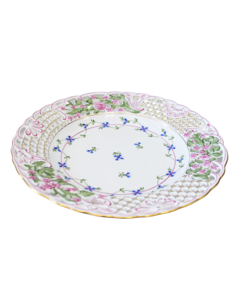 Herend China Blue Garland Pierced Plates