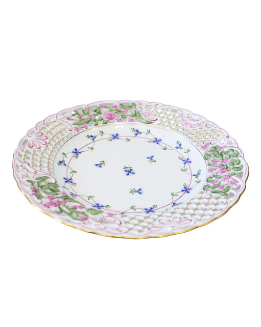 Herend China Blue Garland Pierced Plates
