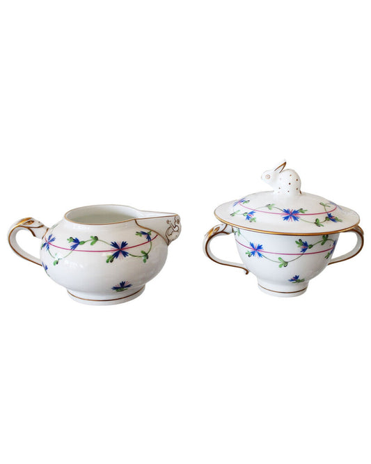 Herend China Blue Garland Mini Creamer & Covered Sugar