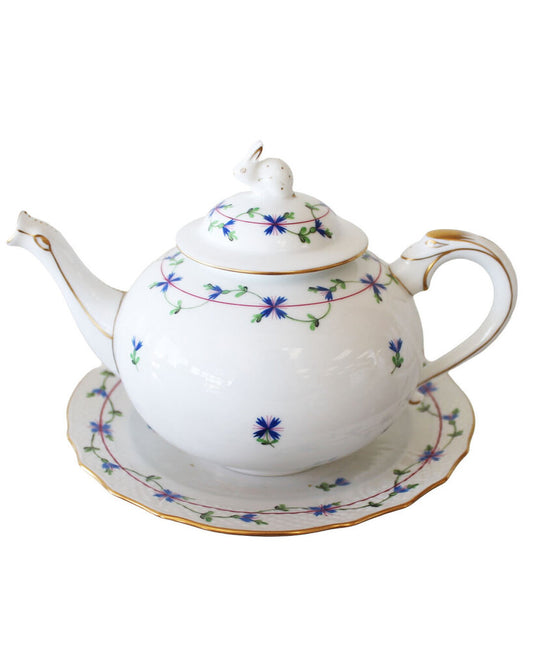 Herend China Blue Garland Mini Teapot/Saucer