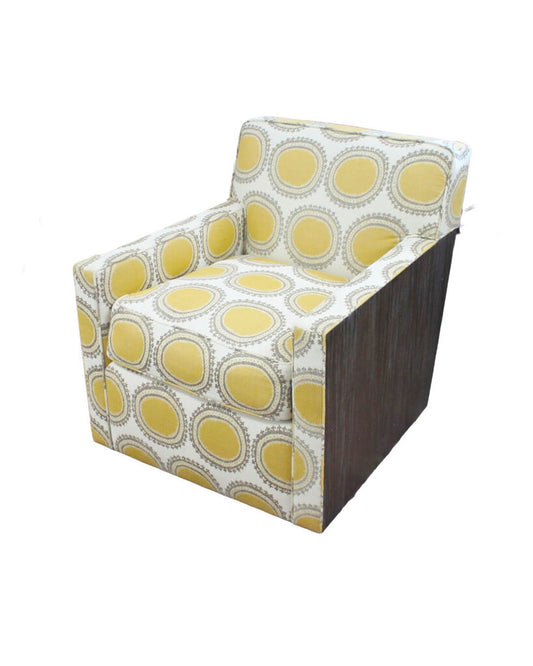 A. Rudin Swivel, Wood Backed Lounge Chair