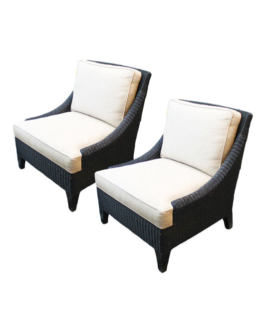 Palecek Woven Resin Lounge Chairs 32W 37D 36H PAIR