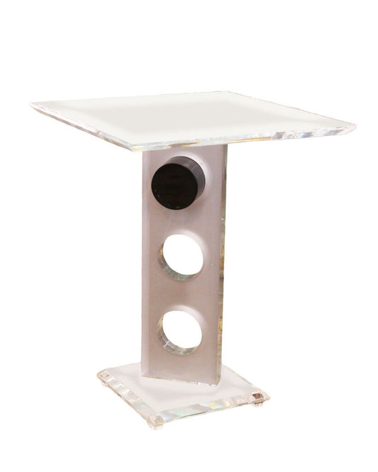 Somer Creations Lucite & Glass Accent Table 17.25 Sq. 22H