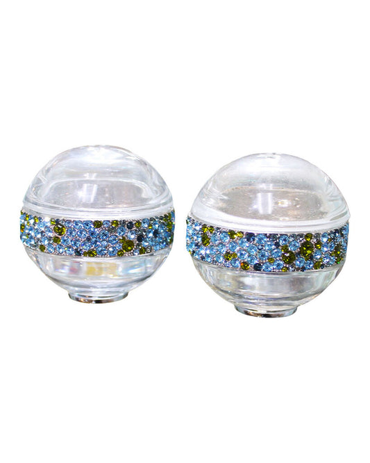 L'Objet Jeweled Round Glass Salt & Pepper Shaker