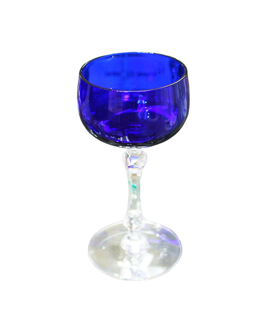 Vintage Seneca Glass Cobalt Blue Cordial/Dessert Stems SET of 7 (2.75Dia 5.5H)