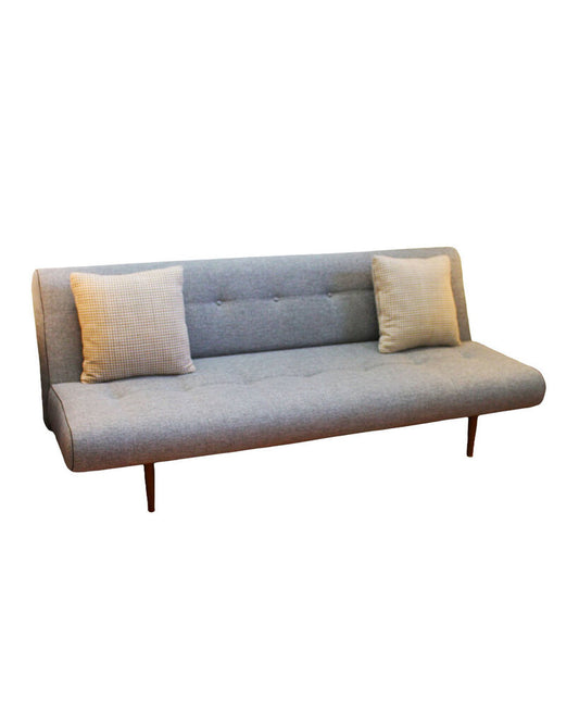Scandinavian Denmark Futon, Grey Upholstered 78.5W 33D 31H